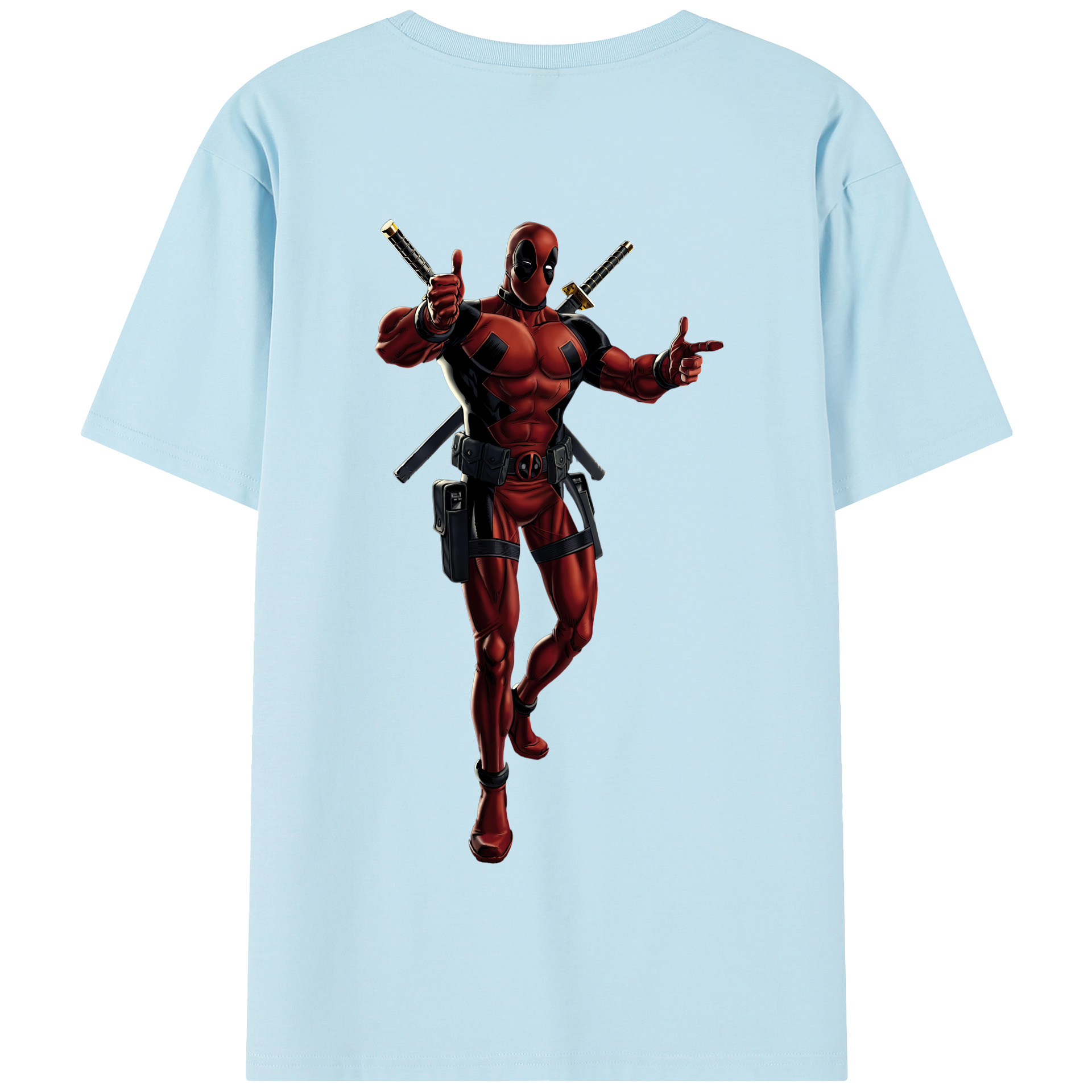 （画像用） Deadpool デッドプール 綿100％半袖Tシャツ（背面プリント）
